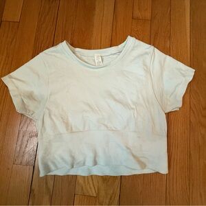Aerie Light Blue Cropped Tee